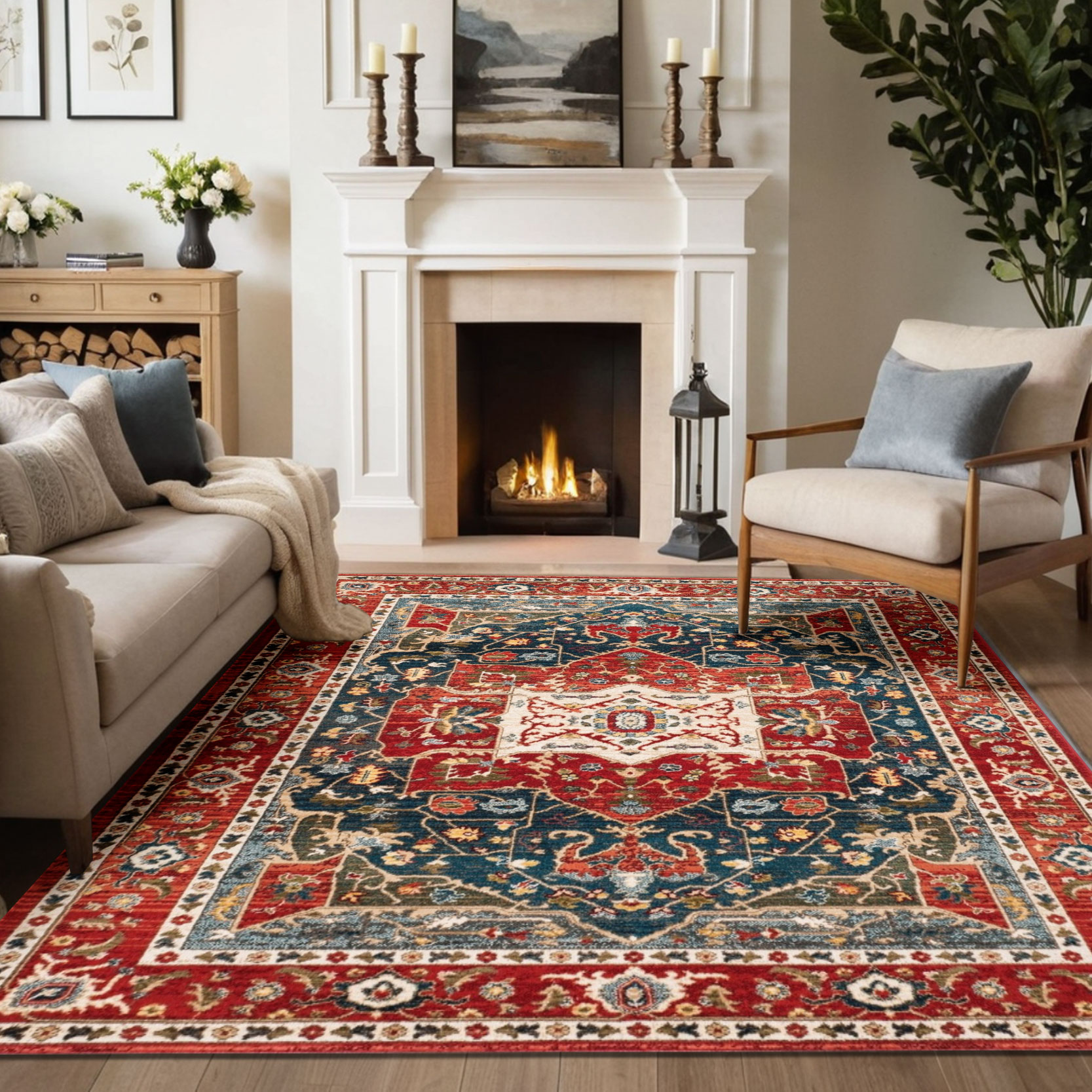 Chenille B# Легко чистить печатный ковер
